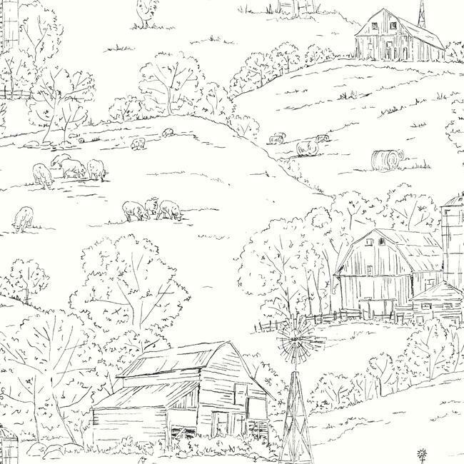 Pasture Toile Wallpaper - Crane & Home