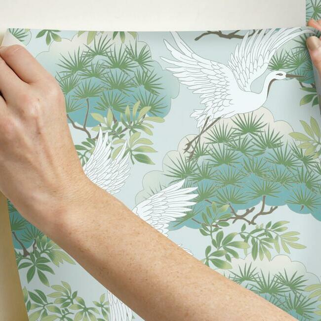 Heron removable wallpaper at Crane and Home